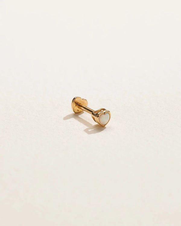 Bezel Heart Stud by Pamela Love – Piercing in #product_material# (#product_color#). 