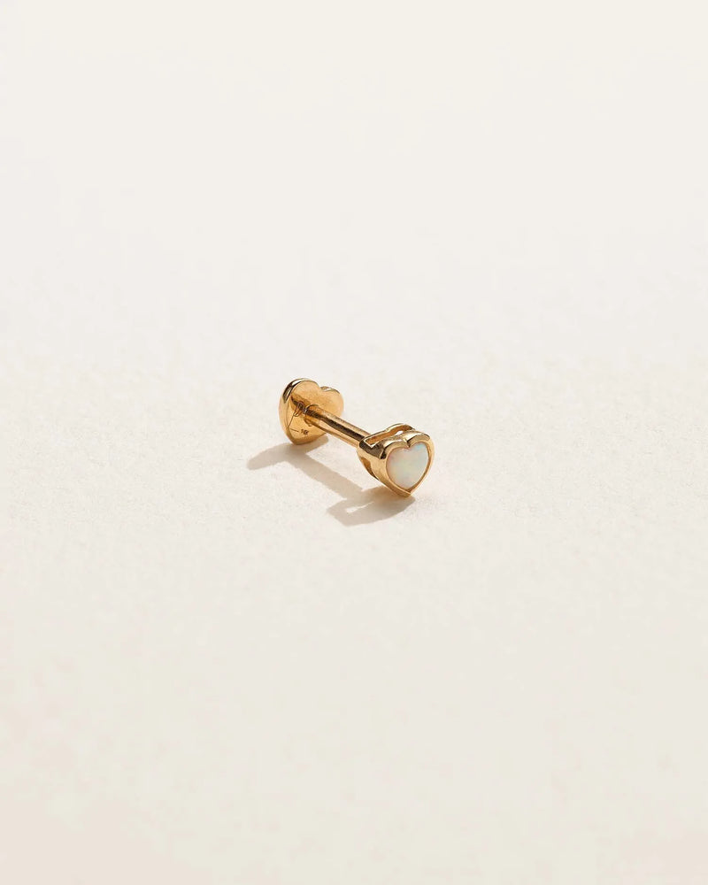 Bezel Heart Stud by Pamela Love – Piercing in #product_material# (#product_color#). 