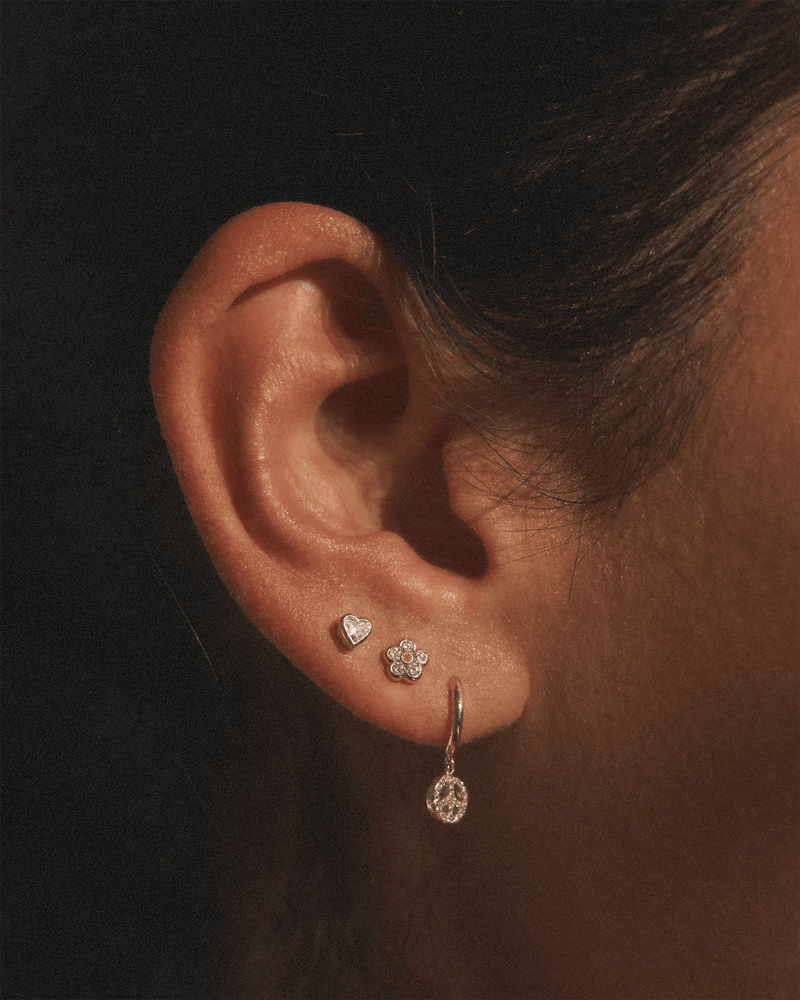 Bezel Heart Stud by Pamela Love – Piercing in #product_material# (#product_color#). 