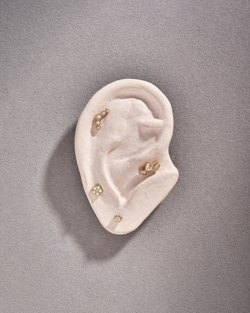 Bezel Heart Stud by Pamela Love – Piercing in #product_material# (#product_color#). 