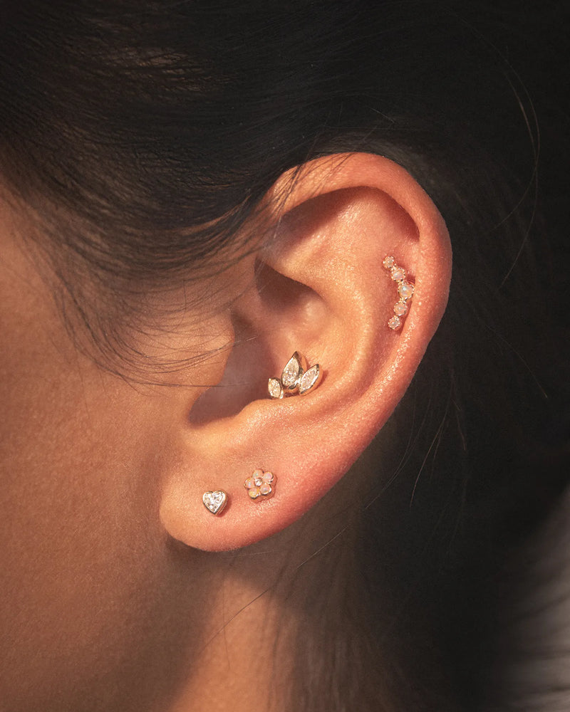 Bezel Heart Stud by Pamela Love – Piercing in #product_material# (#product_color#). 