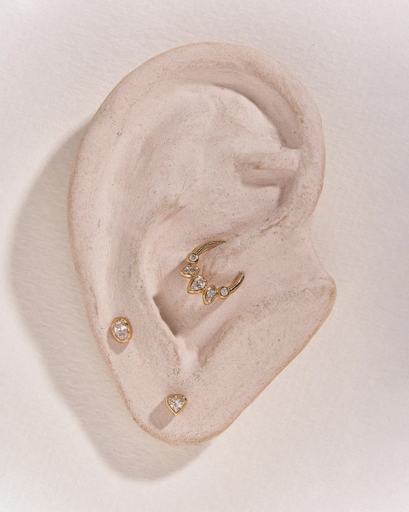 Bezel Heart Stud by Pamela Love – Piercing in #product_material# (#product_color#). 