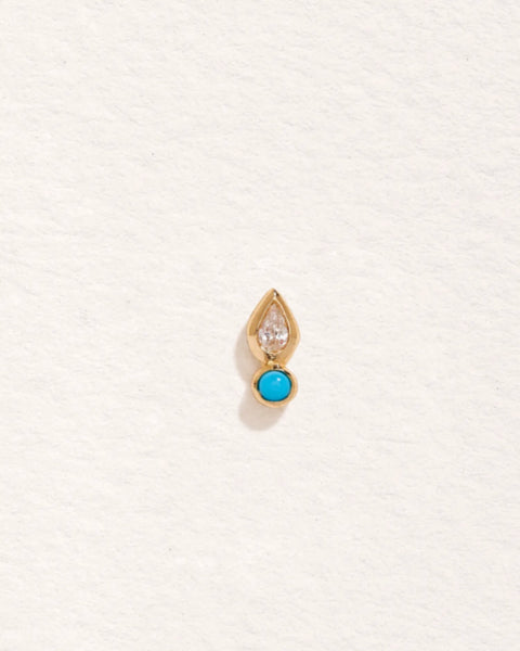 Bezel Pear Stud by Pamela Love – Piercing in #product_material# (#product_color#). 