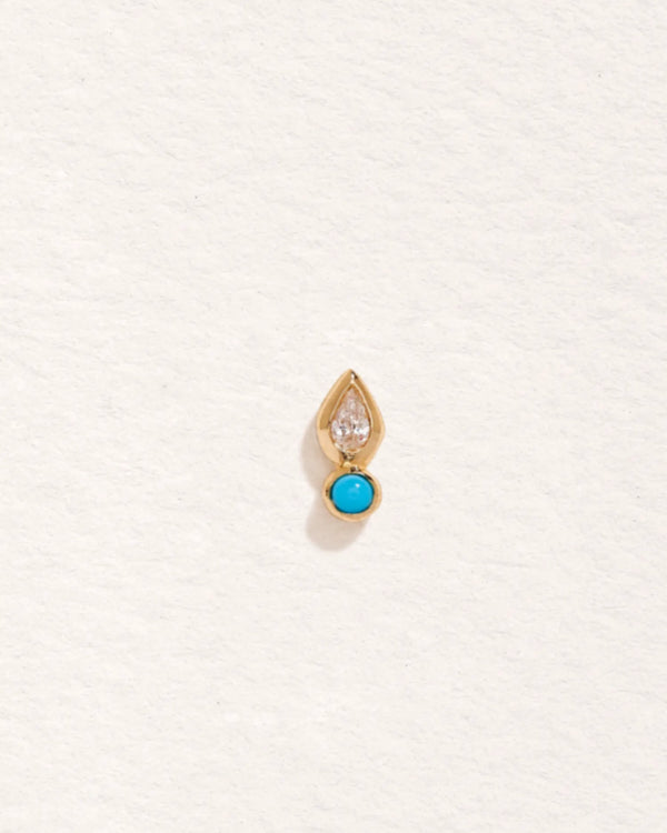Bezel Pear Stud by Pamela Love – Piercing in #product_material# (#product_color#). 