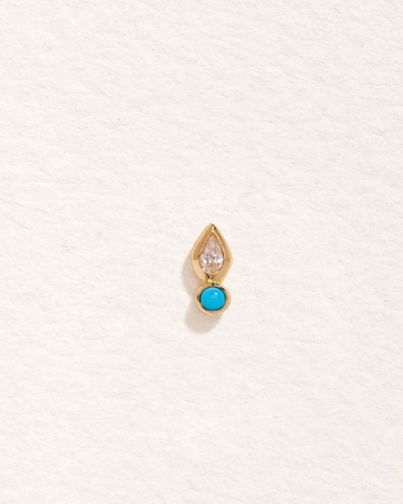 Bezel Pear Stud by Pamela Love – Piercing in #product_material# (#product_color#). 