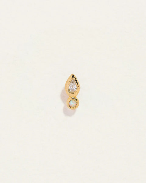 Bezel Pear Stud by Pamela Love – Piercing in #product_material# (#product_color#). 