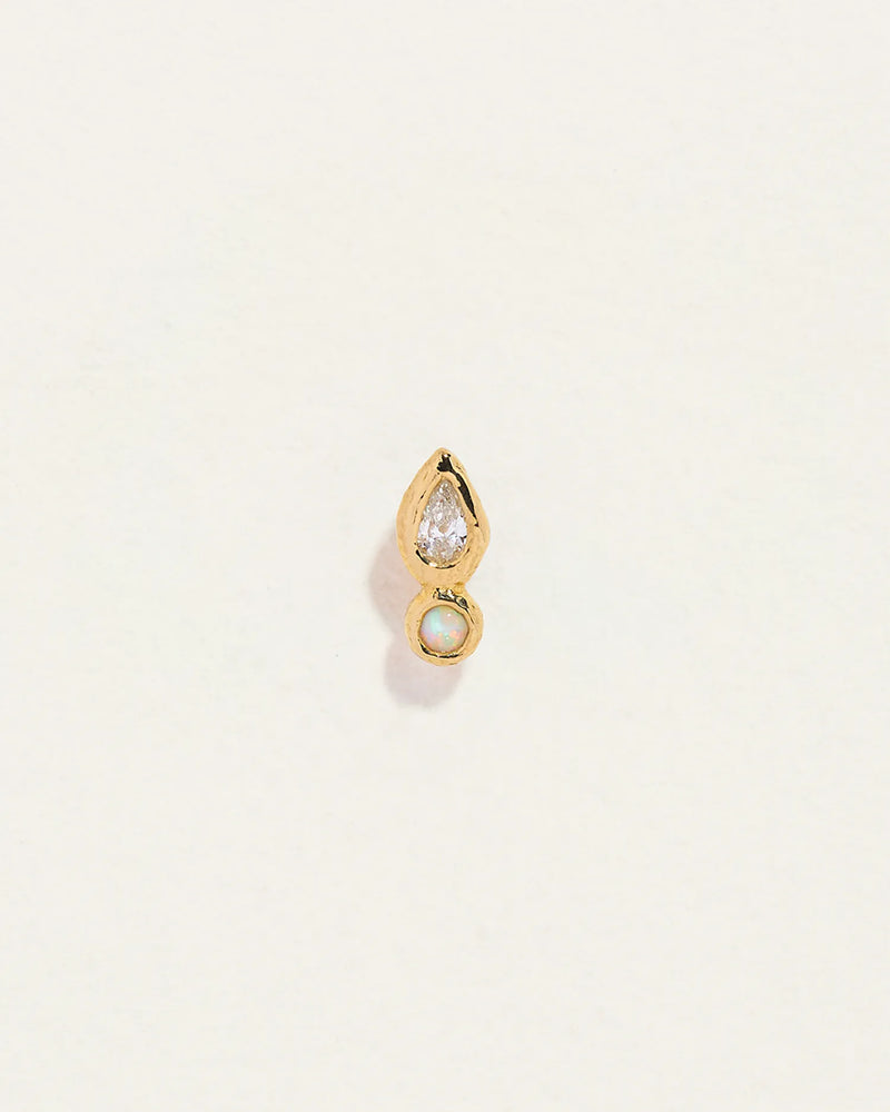 Bezel Pear Stud by Pamela Love – Piercing in #product_material# (#product_color#). 