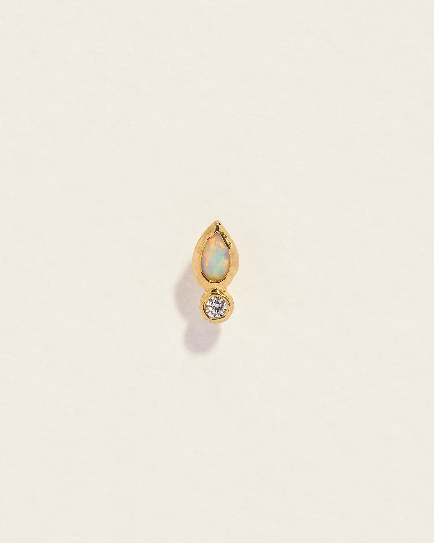 Bezel Pear Stud by Pamela Love – Piercing in #product_material# (#product_color#). 