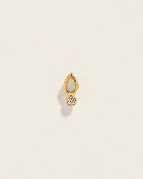 Bezel Pear Stud by Pamela Love – Piercing in #product_material# (#product_color#). 