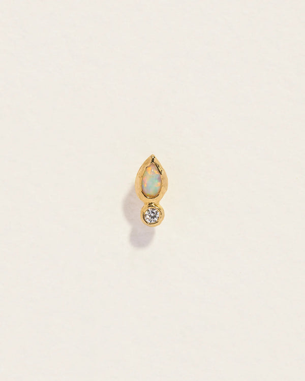 Bezel Pear Stud by Pamela Love – Piercing in #product_material# (#product_color#). 