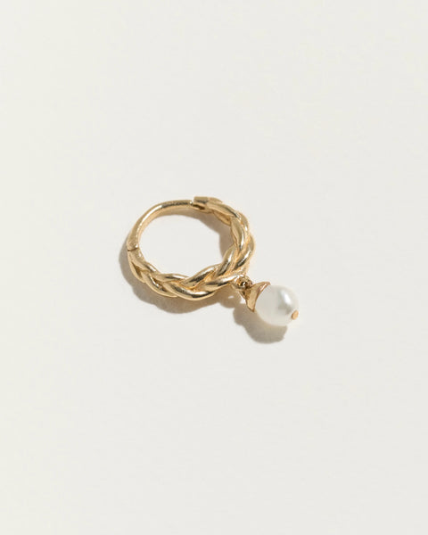 Braided Baroque Huggie by Pamela Love – Piercing in #product_material# (#product_color#). 