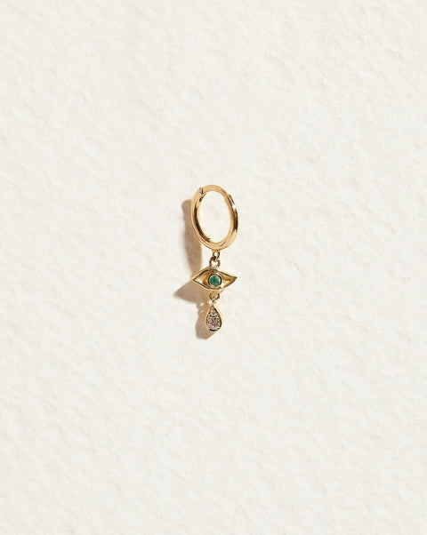 Crying Eye Huggie by Pamela Love – Piercing in #product_material# (#product_color#).  crying-eye-huggie-gold