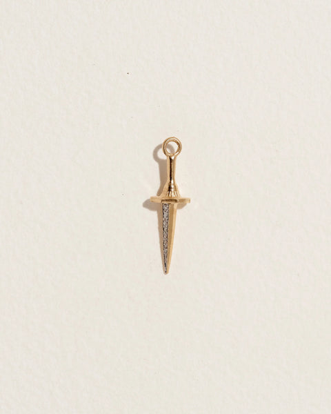 Dagger Charm by Pamela Love – Charm in #product_material# (#product_color#).  dagger-charm-gold-diamond-white