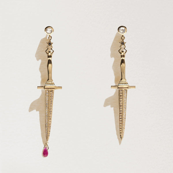 Gold Dagger Earrings - Dagger Earrings - Pamela Love – FPLDE-Y-123