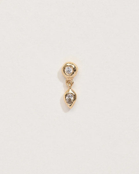 Dot Pear Stud by Pamela Love – Piercing in #product_material# (#product_color#).  dot-pear-stud