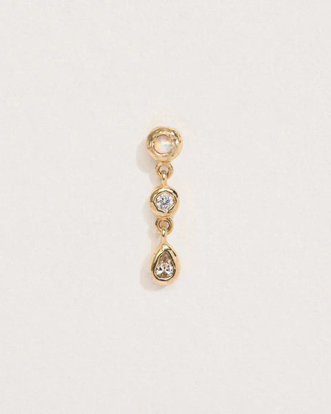 Double Dot Pear Stud by Pamela Love – Piercing in #product_material# (#product_color#).  doublne-dot-pear-stud