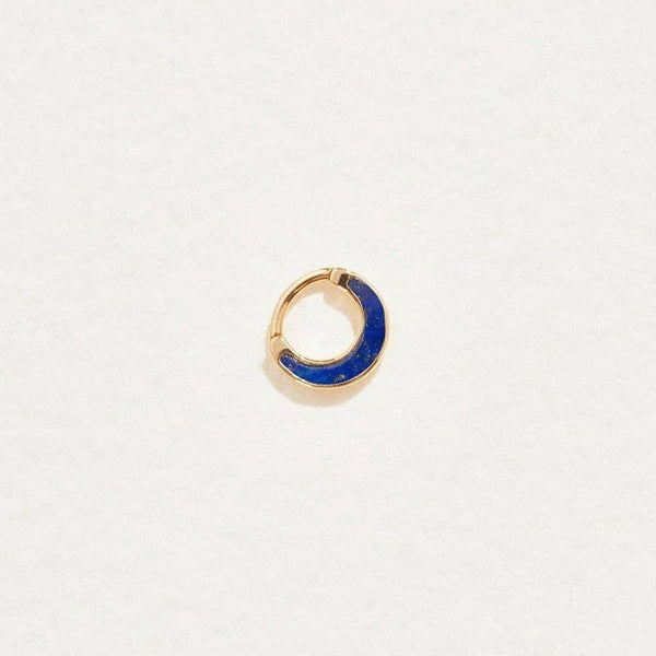 Lapis Clicker Piercing - Lapis Inlay Hoop - Pamela Love