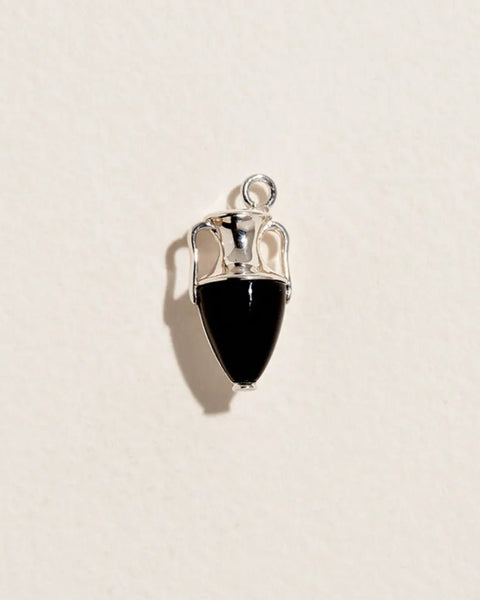 Inlay Vessel Charm by Pamela Love – Charm in #product_material# (#product_color#).  inlay-vessel-charm-sterling-silver-onyx-black