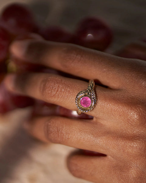 Keres by Pamela Love – Ceremonial in #product_material# (#product_color#).  keres-gold-ruby-red