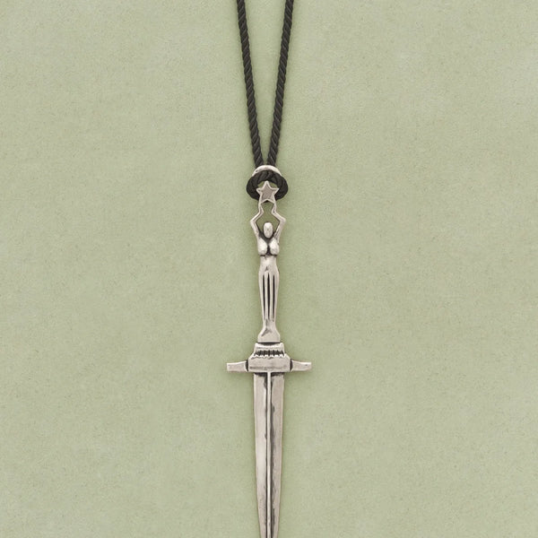 アクセサリー A&G Dagger Flamed Pendant Large Dagger Pendant – Pamela Love