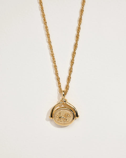 Leo Spinner Pendant by Pamela Love – Necklaces in #product_material# (#product_color#).  leo-spinner-pendant-brass-red-jasper-red