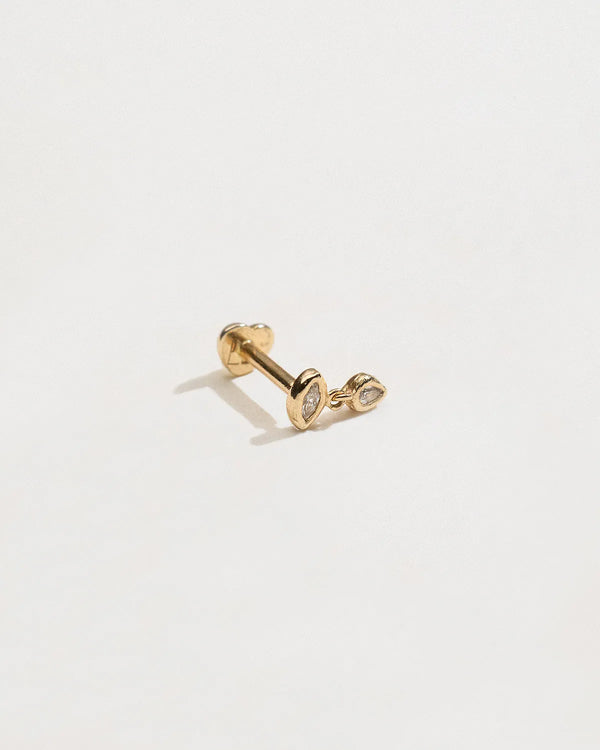 Marquise Raindrop Stud by Pamela Love – Piercing in #product_material# (#product_color#). 