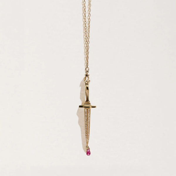 Dagger Necklace, Gold Dagger Pendant - Pamela Love