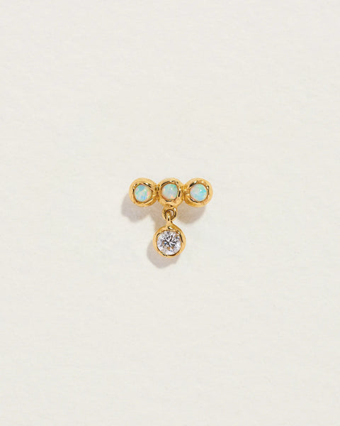 Molten Bar Drop Stud by Pamela Love – Piercing in #product_material# (#product_color#).  molten-bar-drop-stud-opal