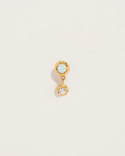 Molten Drop Stud by Pamela Love – Piercing in #product_material# (#product_color#).  molten-drop-stud-opal