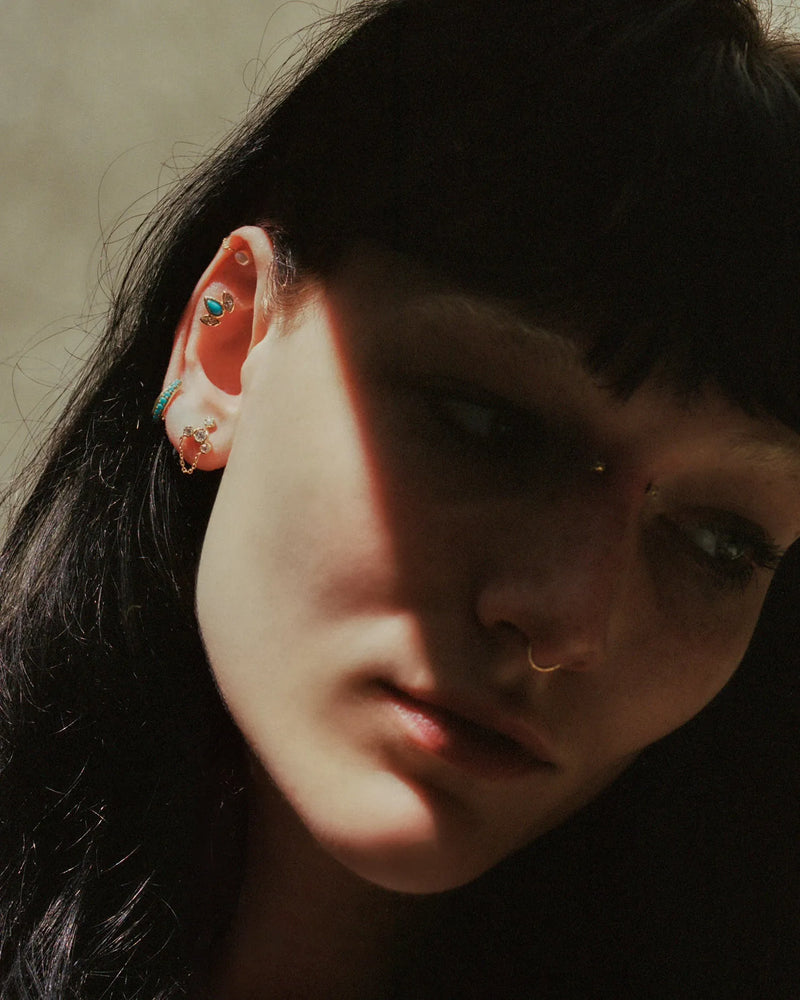 10mm Molten Pavé Huggie by Pamela Love – Piercing in #product_material# (#product_color#). 