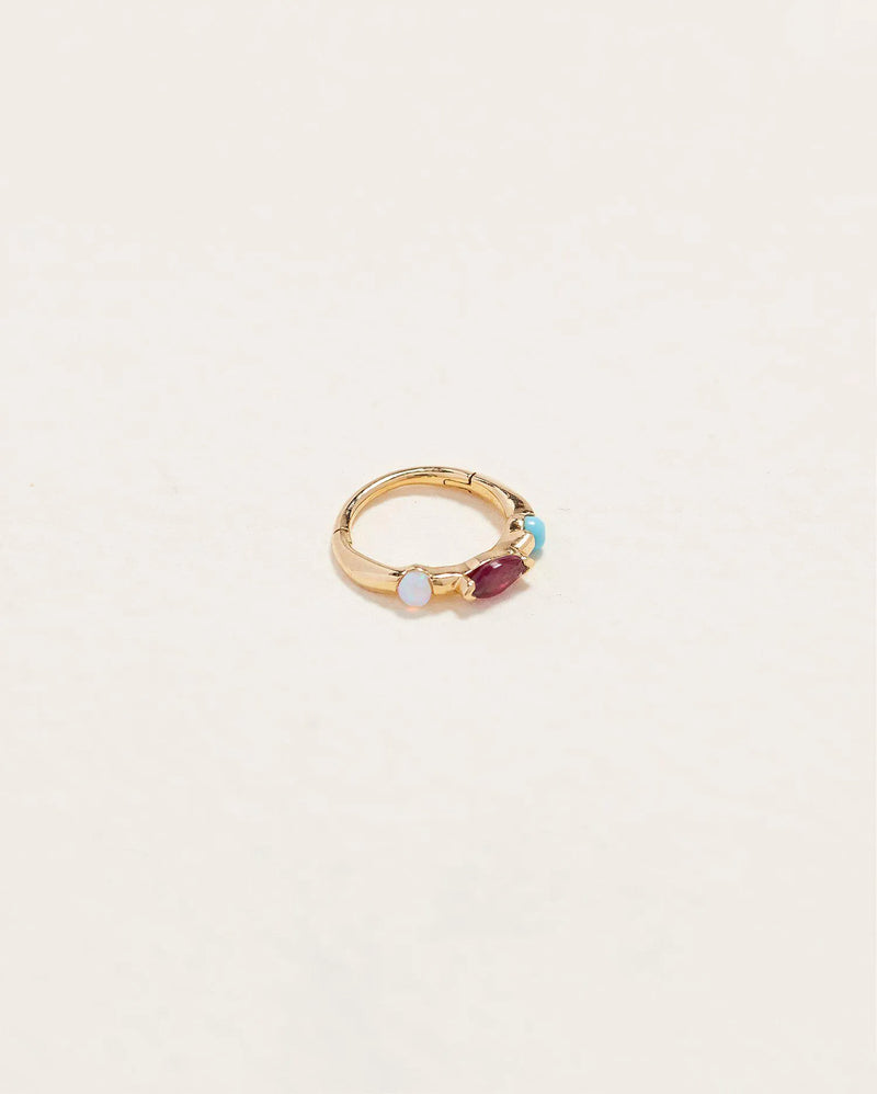 8mm Multi Stone Huggie by Pamela Love – Piercing in #product_material# (#product_color#). 