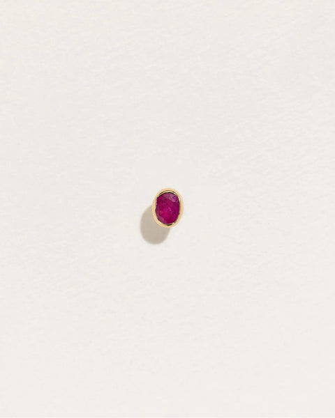 Nugget Stud by Pamela Love – Piercing in #product_material# (#product_color#).  nugget-stud-gold-ruby-red
