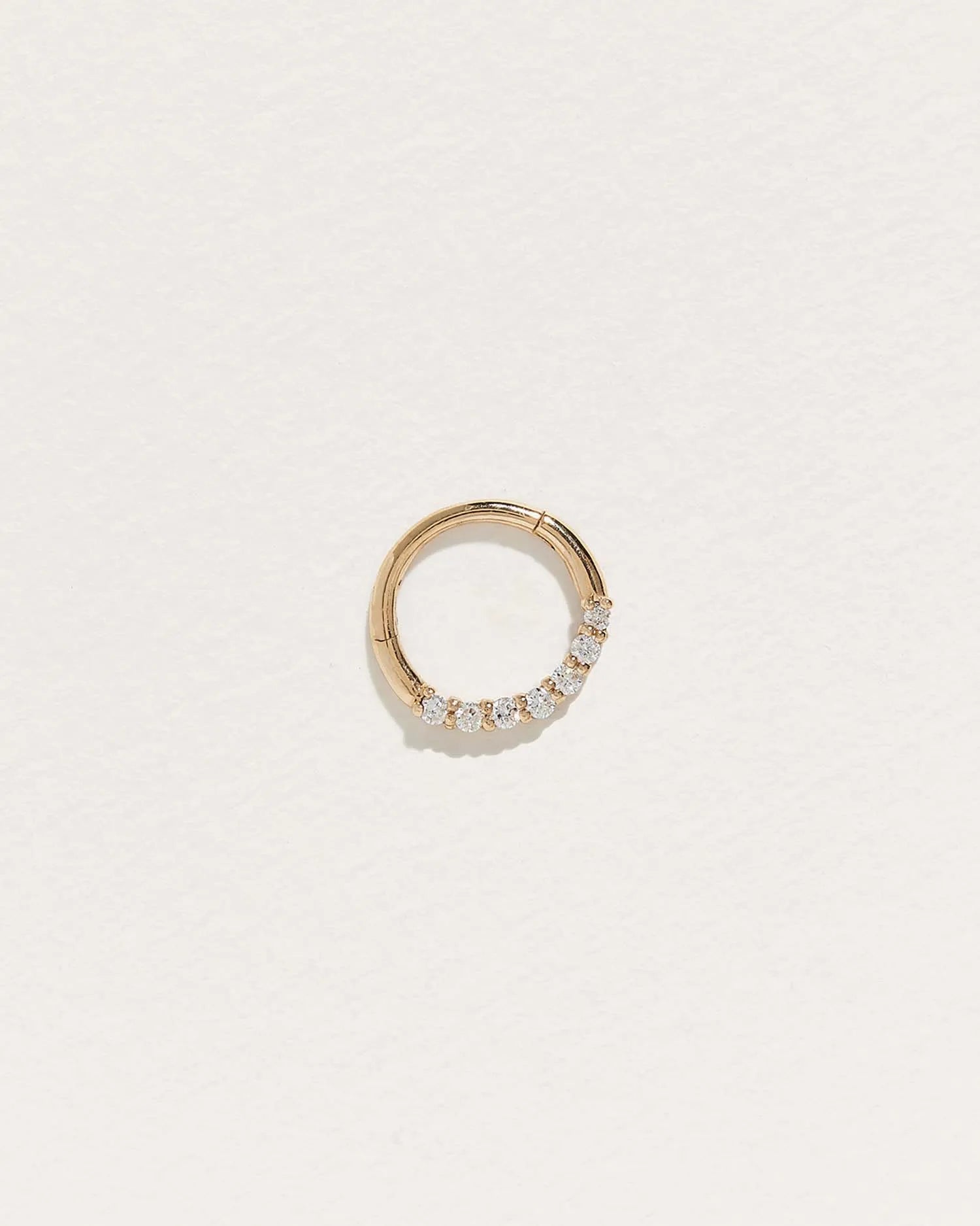 Pave Clicker by Pamela Love – Piercing in #product_material# (#product_color#).  pave-clicker-gold-diamond-white