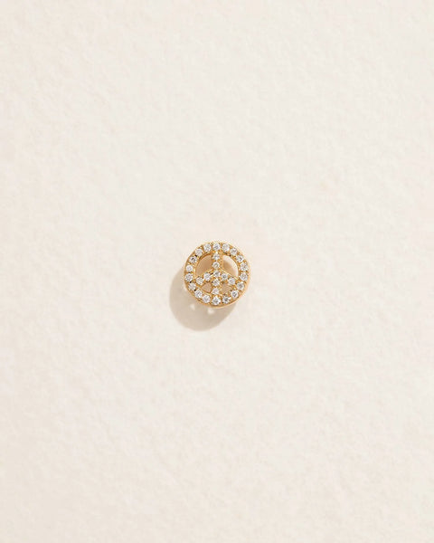Pavé Peace Stud by Pamela Love – Piercing in #product_material# (#product_color#).  pave-peace-stud-gold-diamond-white