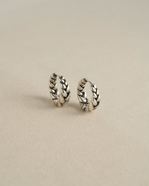 Pythia Hoops by Pamela Love – Earrings in #product_material# (#product_color#). pythia-hoops-sterling-silver