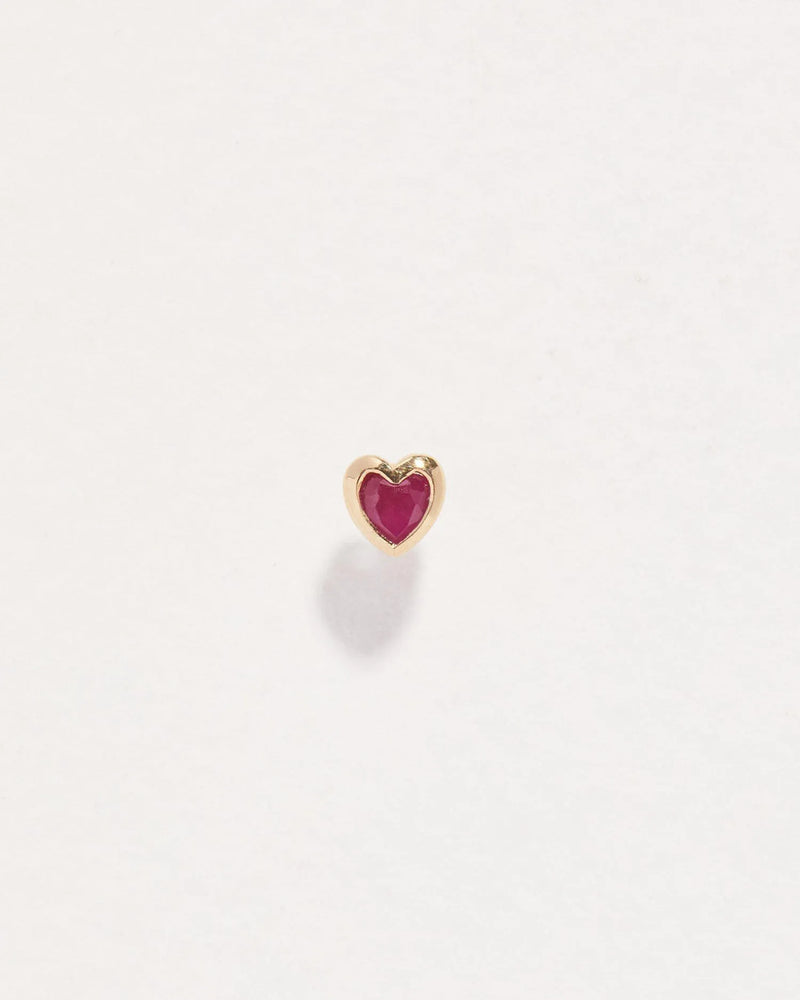 Ruby Heart Stud by Pamela Love – Piercing in #product_material# (#product_color#). 