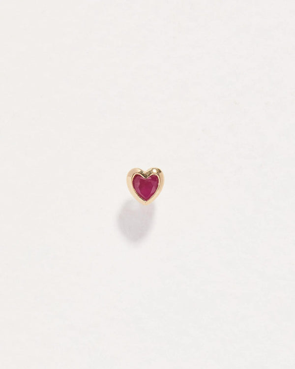 Ruby Heart Stud