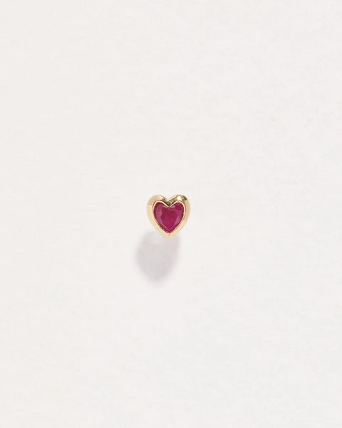 Ruby Heart Stud by Pamela Love – Piercing in #product_material# (#product_color#).  ruby-heart-stud