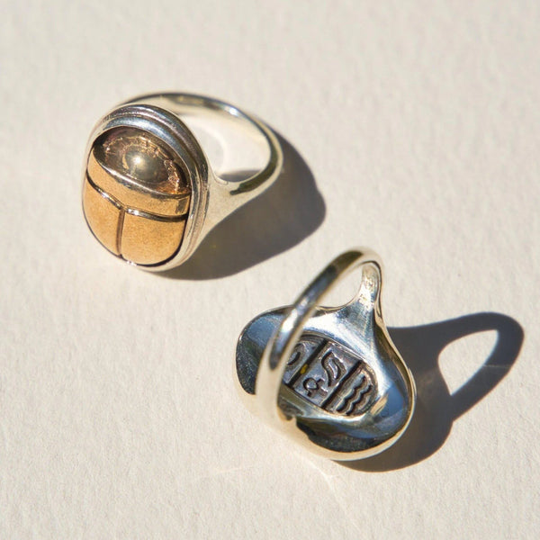 Scarab Ring - Silver Scarab Signet Ring - Pamela Love