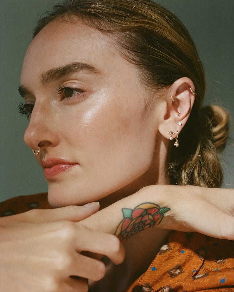 Scarab Stud by Pamela Love – Piercing in #product_material# (#product_color#). 