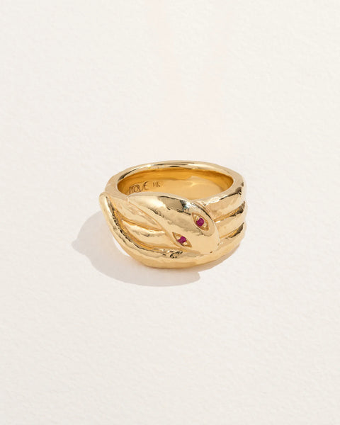 Serpente Ring by Pamela Love – Ring in #product_material# (#product_color#).  serpente-ring-gold-ruby-red