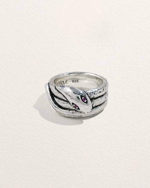 Serpente Ring by Pamela Love – Ring in #product_material# (#product_color#).  serpente-ring-sterling-silver-ruby-red