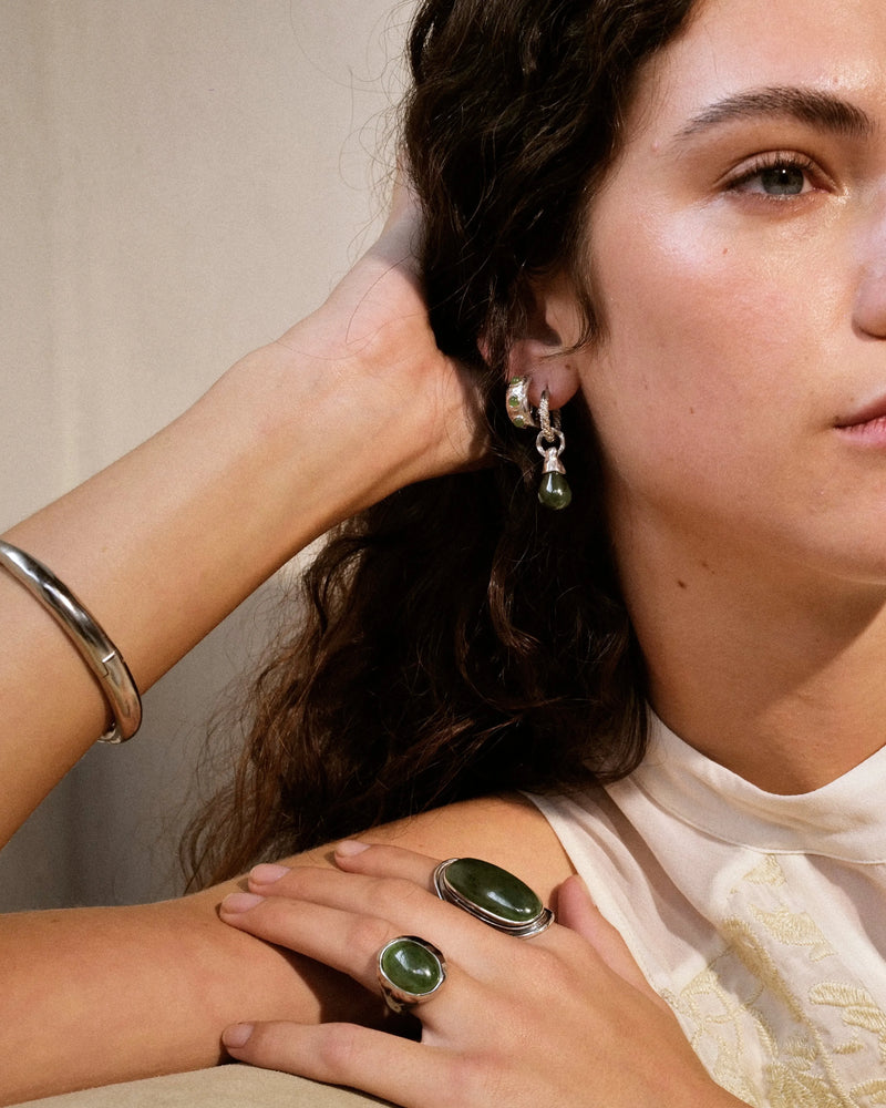 Stone Tube hoop by Pamela Love – Earrings in #product_material# (#product_color#). 