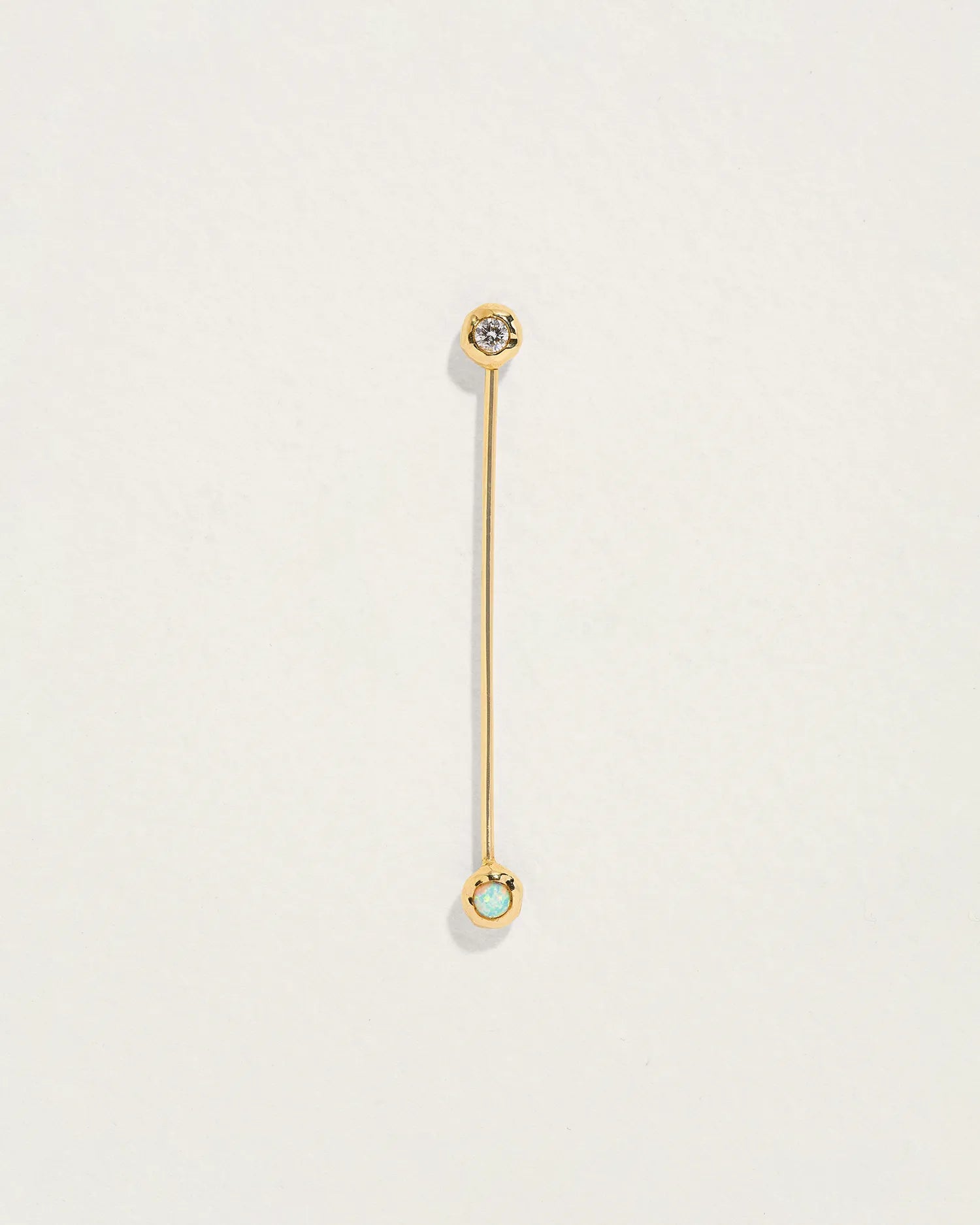 Straight Barbell by Pamela Love – Piercing in #product_material# (#product_color#).  straight-barbell-opal-diamond