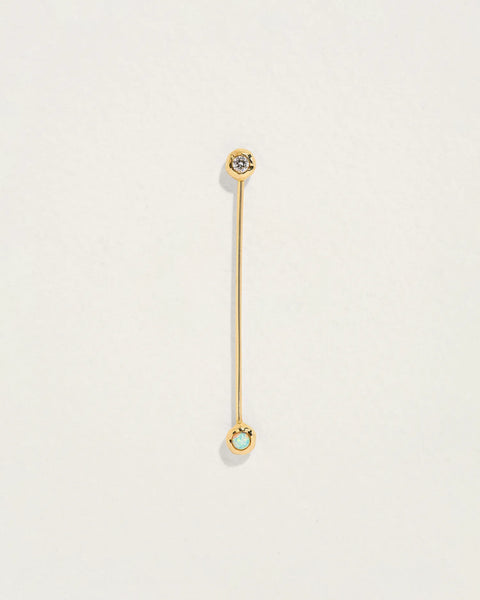 Straight Barbell by Pamela Love – Piercing in #product_material# (#product_color#).  straight-barbell-opal-diamond
