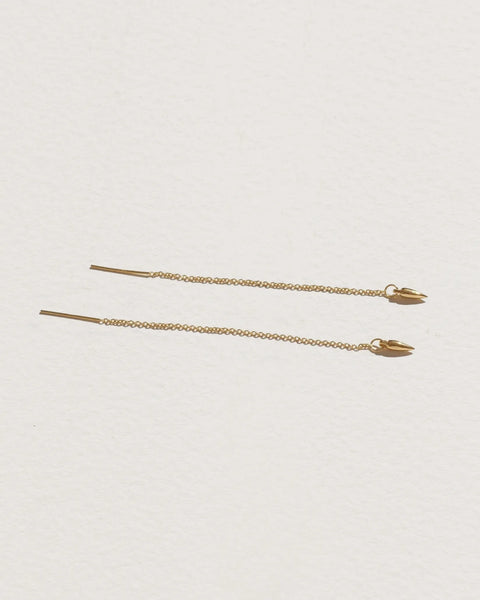 Suspension Ear Threaders by Pamela Love – Earrings in #product_material# (#product_color#).  suspension-ear-threader-earrings-yellow-gold-plate