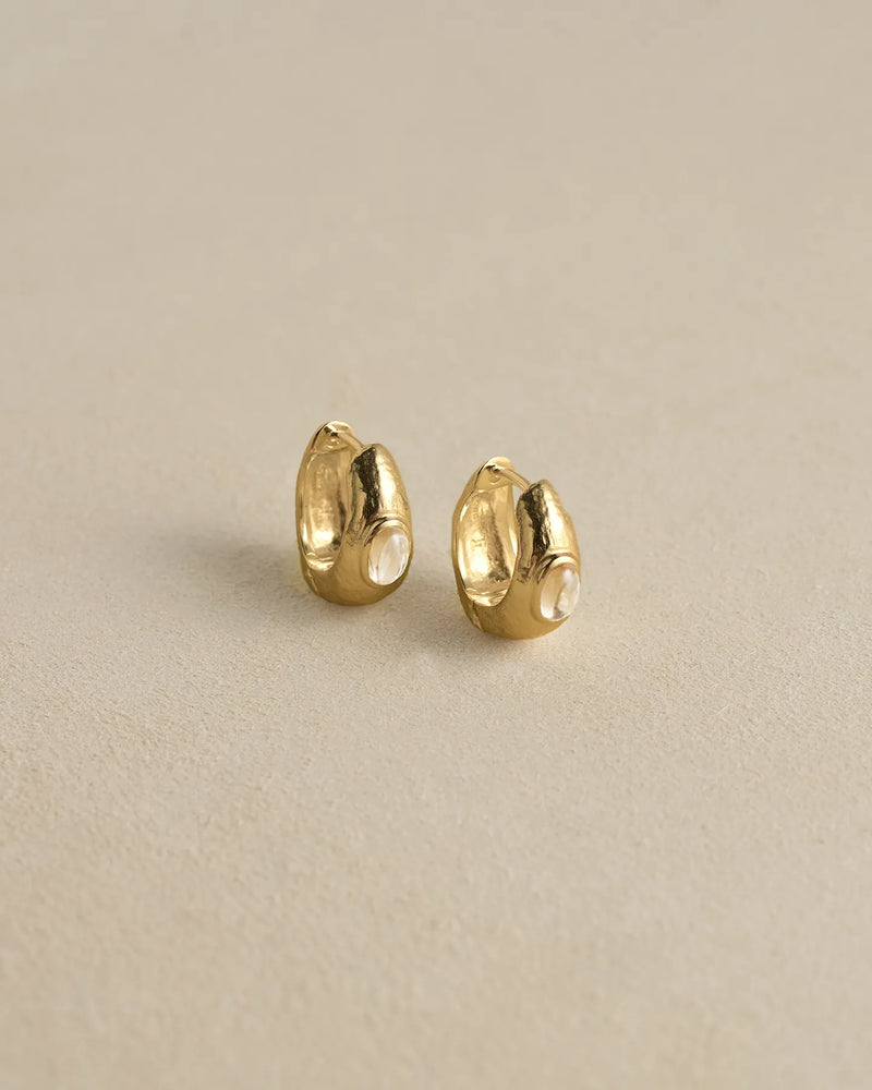 Tapered Stone Hoop by Pamela Love – Earrings in #product_material# (#product_color#). 