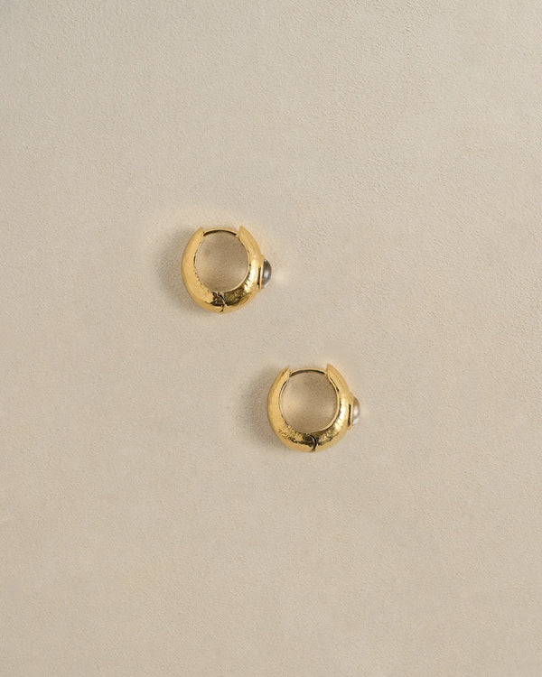 Tapered Stone Hoop by Pamela Love – Earrings in #product_material# (#product_color#). 