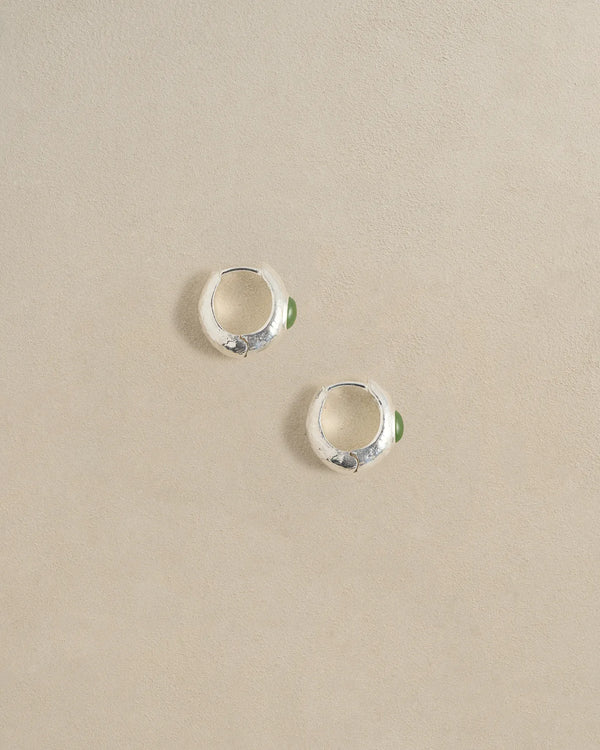 Tapered Stone Hoop by Pamela Love – Earrings in #product_material# (#product_color#). 