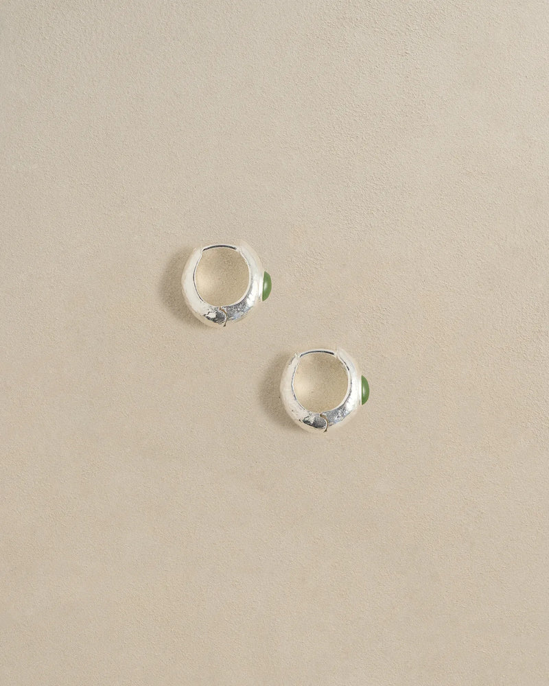 Tapered Stone Hoop by Pamela Love – Earrings in #product_material# (#product_color#). 